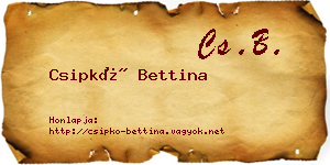 Csipkó Bettina névjegykártya